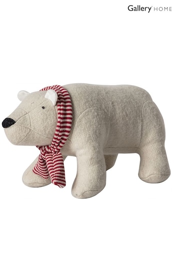 Gallery Direct Cream Paula Polar Bear Christmas Doorstop (T43893) | £18