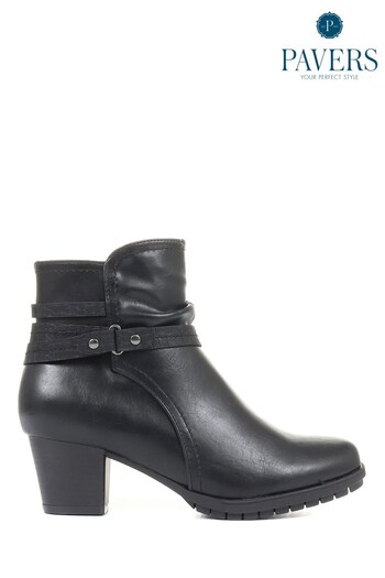 Pavers Ladies Black Slouch Ankle Boots (T43959) | £45