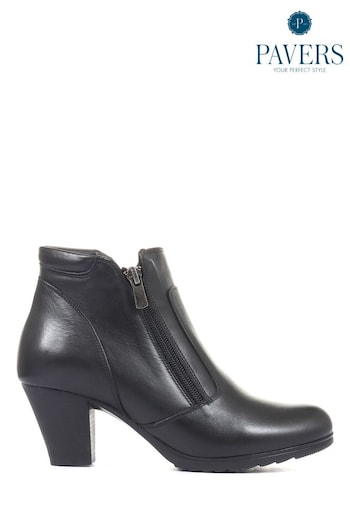Pavers Ladies Leather Heeled Ankle Boots feel (T43982) | £50