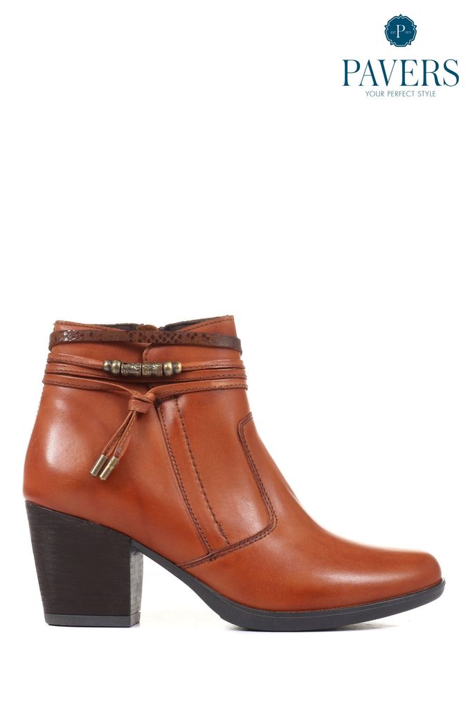 Pavers Ladies Leather Heeled Ankle Boots (T43984) | £60