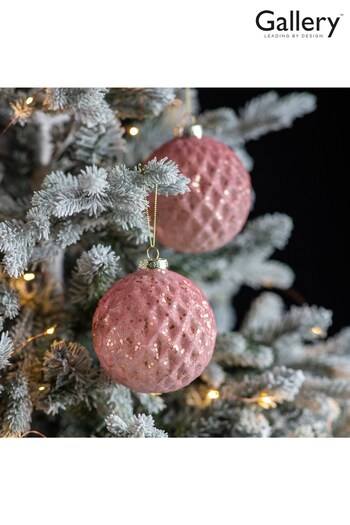 Gallery Home 3 Pack Pink Honeycomb Blush Christmas Baubles (T44013) | £15