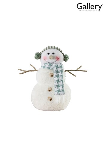 Gallery Home Green Christmas Snowman With Scarf Ornament (T44035) | £22