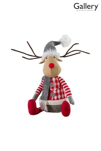 Gallery Home Brown Christmas Reindeer Sitting Ornament (T44036) | £22