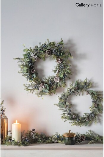 Gallery Home Green Sloe Berry Pine Christmas Wreath Large (T44048) | £39