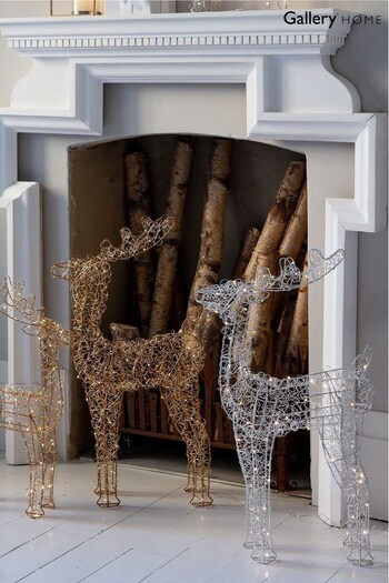 Gallery Home Silver Christmas Mayer Silver 50 LED Deer (T44057) | £55