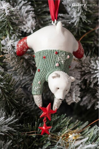 Gallery Home 3 Pack White Christmas Ivan Polar Bear Hanging Decorations (T44071) | £20