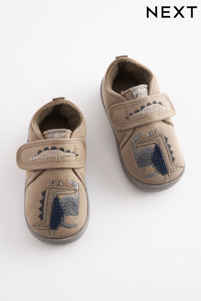 Buy Boys Slippers Natural Dinosaur Online Next UK
