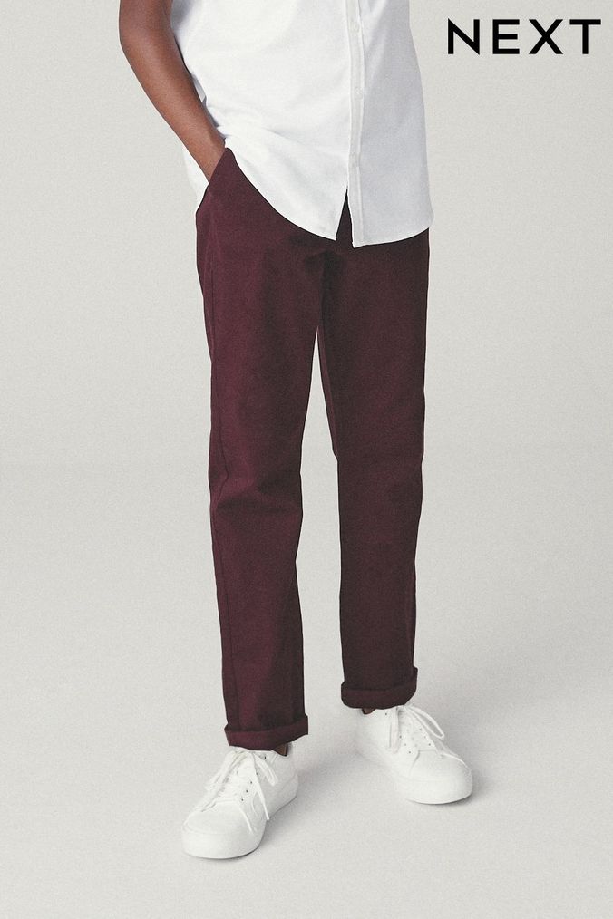 Boys shop burgundy chinos