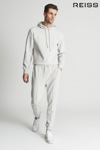 Reiss Off White Premier Interlock Jersey Drawstring Joggers (T44908) | £98