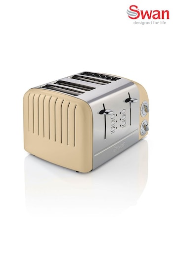 Swan Cream 4 Slice Retro Toaster (T45241) | £45