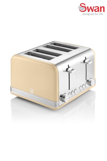 Swan Cream 4 Slice Retro Cream Toaster (T45252) | £60
