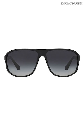 Emporio Armani Black Rubber Sunglasses Blau (T45744) | £135