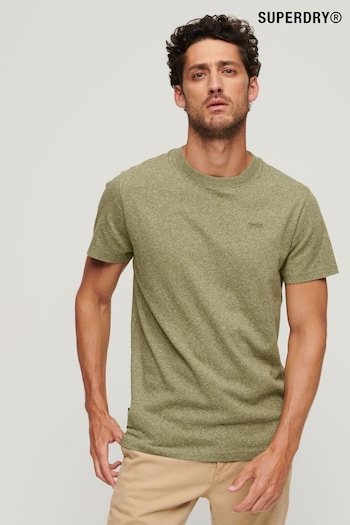 Superdry Grey Green Cotton Micro Embroidered T-Shirt (T46612) | £20