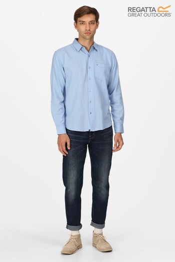 Regatta Blue Brycen Long Sleeve Shirt (T46795) | £35