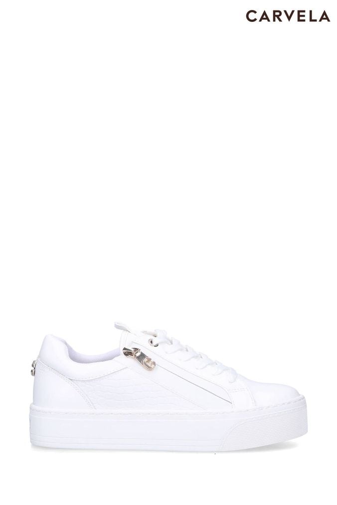 Carvela light lace sales up trainers white