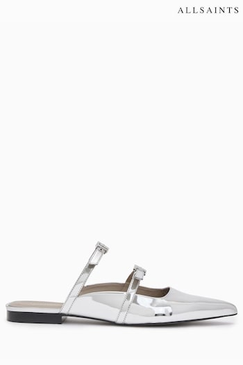 AllSaints Silver Shar Flat Shoes (T47343) | £199