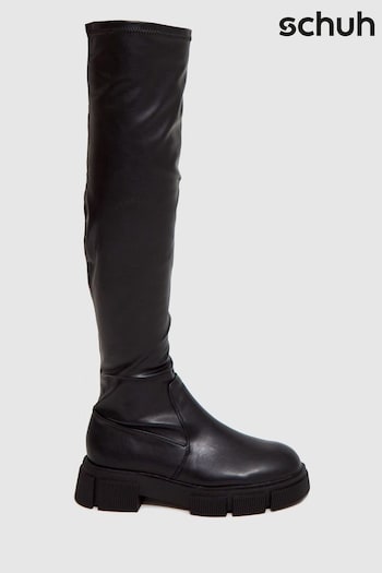 Schuh Black Dixie Stretch Over The Knee Boots (T47425) | £60