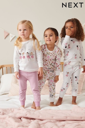 Ecru White/Pink Fairy Pyjamas 3 Pack (9mths-8yrs) (T47984) | £29 - £35