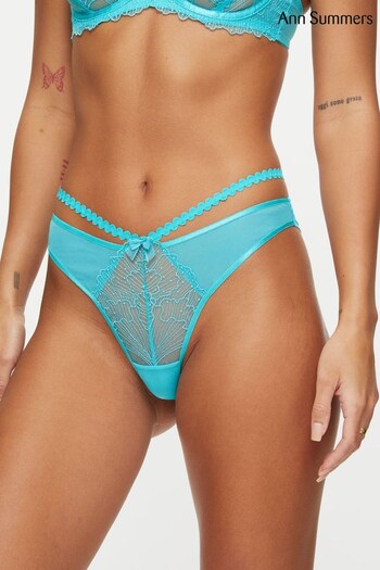 Ann Summers Blue Cadence Embroidered Lace Brazilian Knickers (T48418) | £18