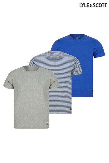 Lyle & Scott Blue Chase Loungewear T-Shirts 3 Pack (T48732) | £35