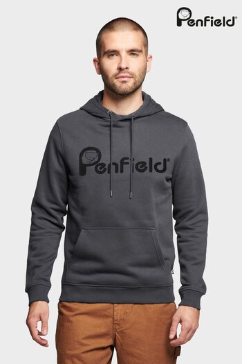 Penfield Grey Bear Chest Print Hooded Sweatshirt (T48878) | £75