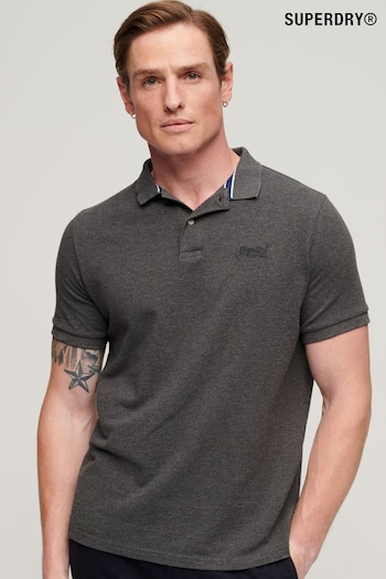 Superdry Dark Grey Classic Pique Polo Shirt (T48971) | £40