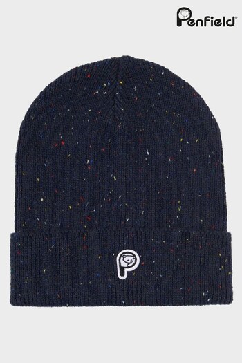 Penfield Blue Bear Badge Neppy Beanie Hat (T49018) | £25