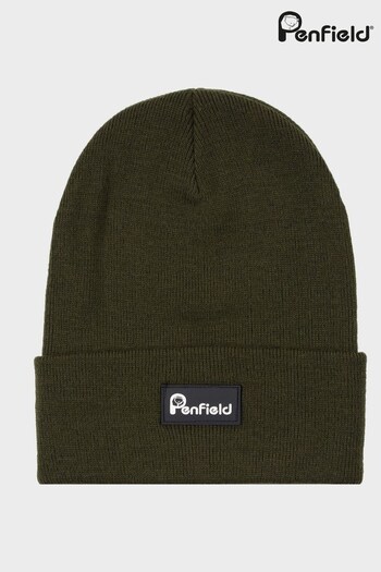 Penfield Green Bear Reverse Badge Beanie Hat (T49020) | £20