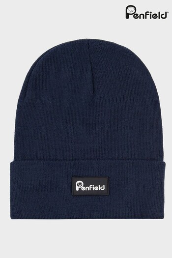 Penfield Blue Bear Reverse Badge Beanie Hat (T49021) | £20