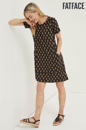 FatFace Black Woodblock Simone Jersey Dress (T49422) | £50