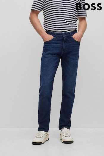 BOSS Navy Blue Maine Straight Fit Stretch Denim flop Jeans (T49453) | £119