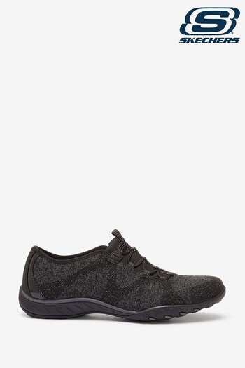 Skechers Black Breathe-Easy Wide Fit - Opportuknity Womens Shoes (T49621) | £69