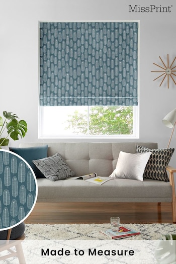 MissPrint Blue Bloom Made to Measure Roman Blind (T49743) | £79