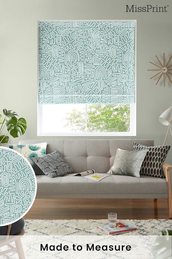 MissPrint Blue Nazca Made to Measure Roman Blind (T49752) | £79