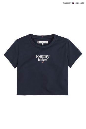 Tommy Hilfiger Blue Tommy Graphic Cropped T-Shirt (T49795) | £9 - £11
