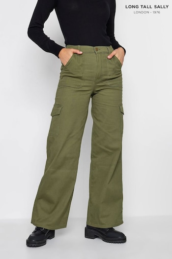 Long Tall Sally Green Loose Utility Trousers fawn-pint (T49980) | £38