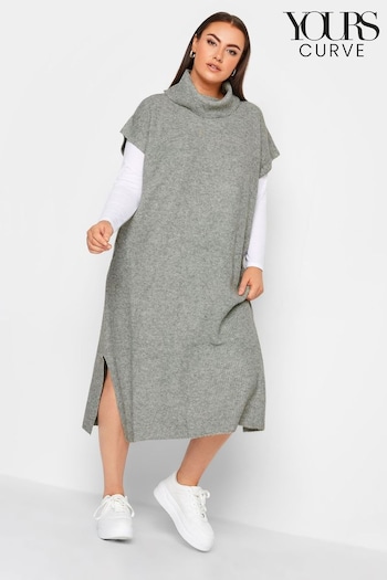 Yours Curve Grey Tabbard Dress (T49984) | £33