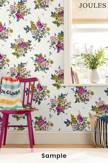 Joules Creme Floral Wallpaper Sample Wallpaper (T50500) | £1