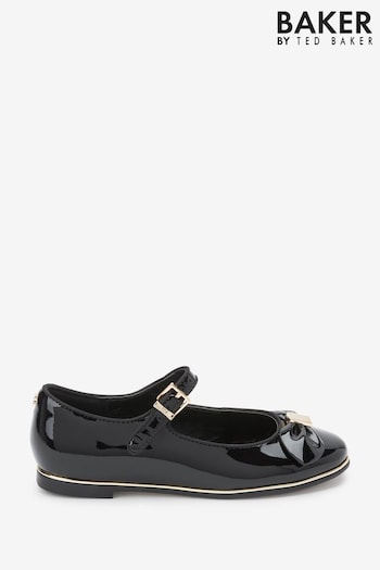 Baker by Ted Baker Black Pat Bow MJ Wear Shoes (T50568) | £40 - £42