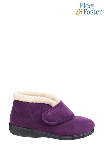Fleet & Foster Purple Levitt Bootie Slippers (T50591) | £40
