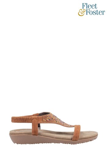 Fleet & Foster Tan Brown Nicosia Slingback Sandals (T50599) | £19.50