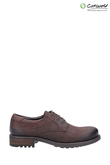 Cotswold Brown Brookthorpe Plain Toe Derby Toe Shoes (T50600) | £80