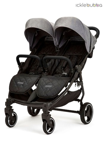 Ickle Bubba Grey Venus Max Double Stroller Space Grey Pushchair (T50827) | £349