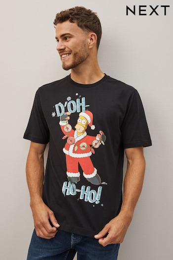 Homer Black Simpsons Christmas License T-Shirt (T51000) | £20