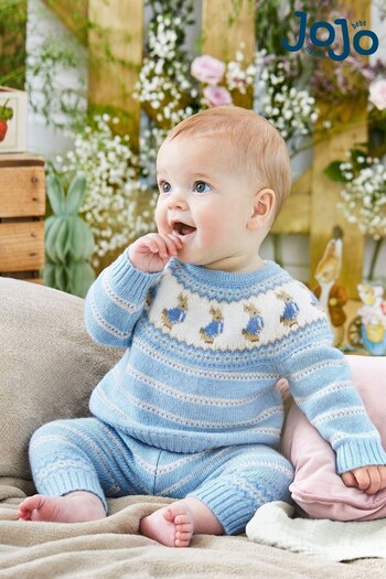JoJo Maman Bébé Blue Peter Rabbit Fair Isle Baby Knit Set (T51049) | £17