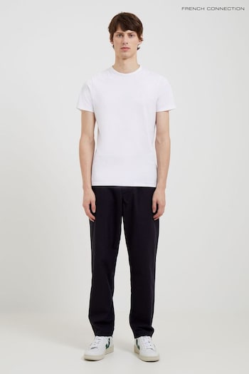 French Connection Black Peached Cotton Straight Leg Trouser (T51292) | £40