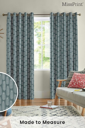 MissPrint Steel Bloom Made to Measure Curtains (T51358) | £91