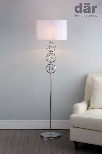 Dar Lighting Chrome Venus Floor Lamp With Shade (T51549) | £159