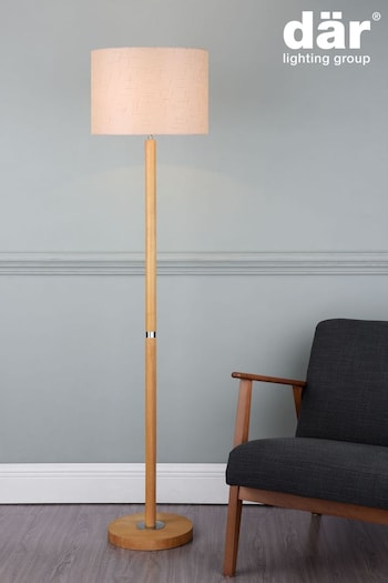 Dar Lighting Natural Dar Ava Wood Floor Lamp With Shade (T51569) | £149