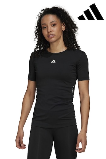 adidas Black Performance Training Techfit T-shirt (T51596) | £30